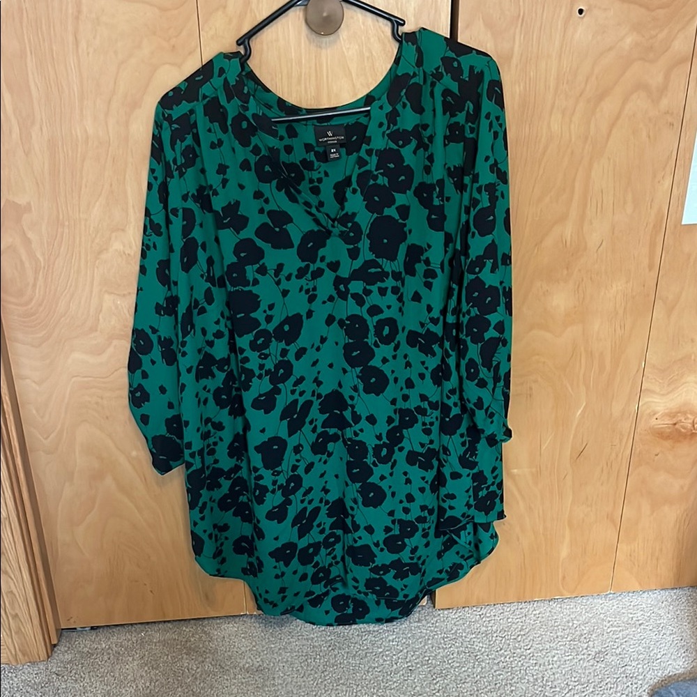 Green Floral Women's Top